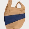 SUSAN BIJL Camel & Navy LARGE< The New Shopping Bag