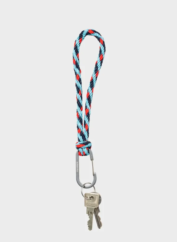 SUSAN BIJL Key Blue & Red Alert< The New Kumihimo Keychain | The New Keychain