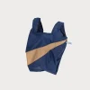 SUSAN BIJL Navy & Camel SMALL< The New Shopping Bag