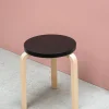 SUSAN BIJL Stool 60, Legs Birch, Seat Black< Meubels