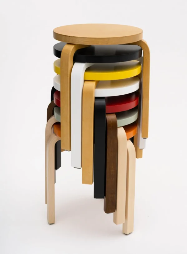 SUSAN BIJL Stool 60, Legs Birch, Seat Green< Meubels