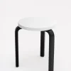 SUSAN BIJL Stool 60, Legs Black, Seat White< Meubels